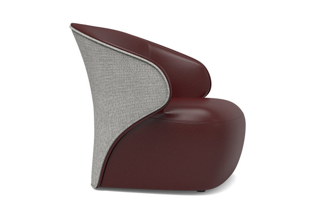 现代豪华红色皮革扶手椅孤立在白色背景。建筑元素。图形设计模板。家具Collecttion图片下载