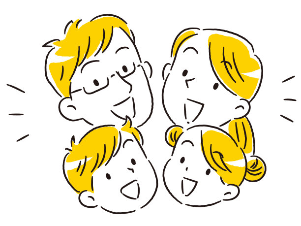 一对年轻夫妇带着两个孩子，一个微笑的四口之家图片下载