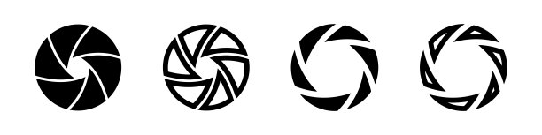 相机快门图标。矢量快门图标。图片下载