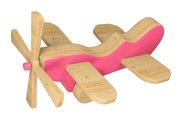 白色背景上的飞机儿童玩具3D模型图片下载