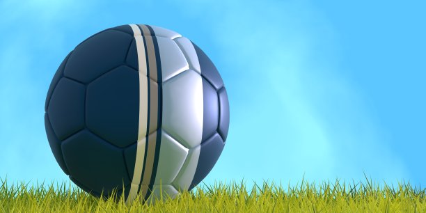 足球纹理由温哥华白头FC美国足球队统一的颜色。足球场的绿草。三维渲染图片下载