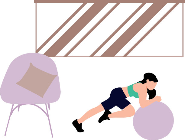 这个女孩正在用球锻炼。图片下载