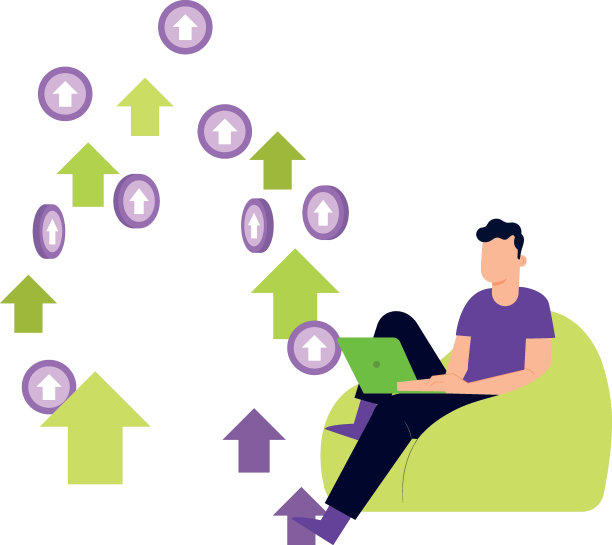 一个男孩正在用笔记本电脑工作。图片下载