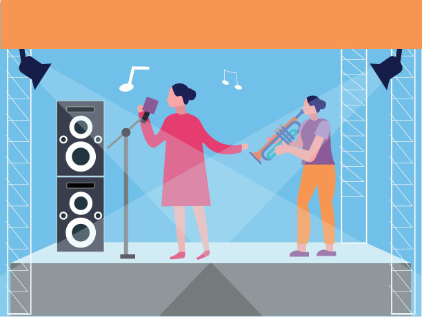 姑娘们要开一场现场音乐会。图片下载