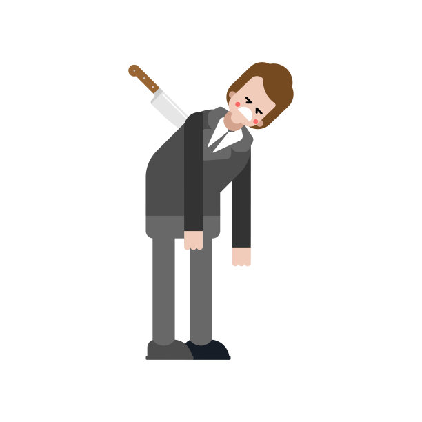 背后插着刀的人。一个背地里被人捅刀的男人。背叛所爱之人的概念图片下载