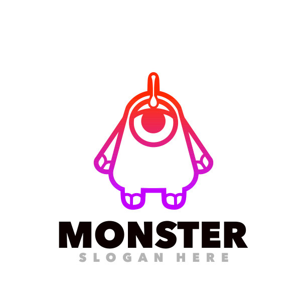 怪物线条美术设计图片下载