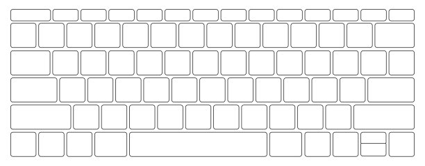 笔记本电脑空键盘-矢量插图模板图片下载