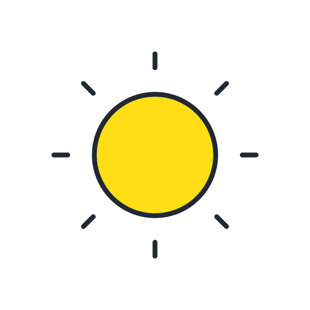太阳简单矢量图标说明材料图片下载