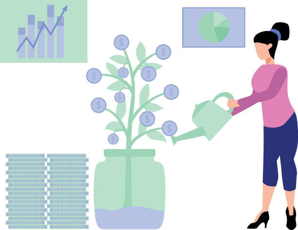 这个女孩正在给美元花浇水。图片下载