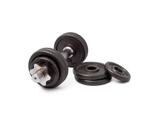 运动器材白底哑铃。图片下载