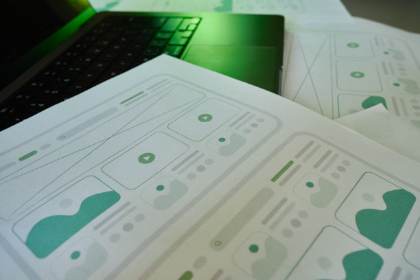UX网站设计线框图。草图，原型，框架，布局未来设计项目。UI/UX -用户界面，用户体验设计师。网页设计工作室的创意概念。网站开发图片下载