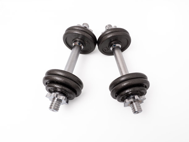 运动器材白底哑铃。图片下载