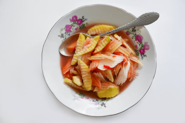 鲁贾克·夸平当。传统的巴厘岛水果沙拉及其非常受欢迎，库存照片图片下载