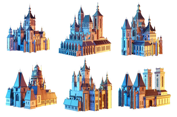 欧洲中世纪幻想城镇建筑合集。图片下载