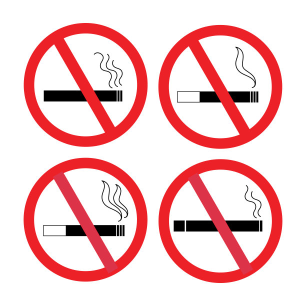 一套禁烟标志图片下载