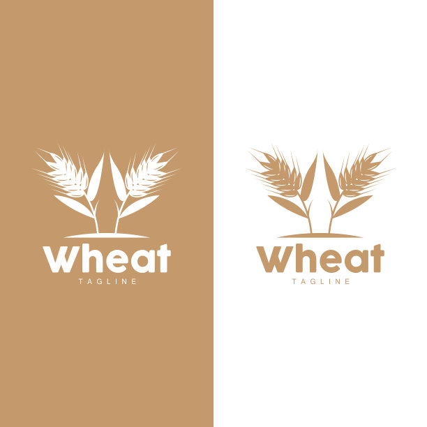 小麦标志谷物设计简单插图模板图片下载