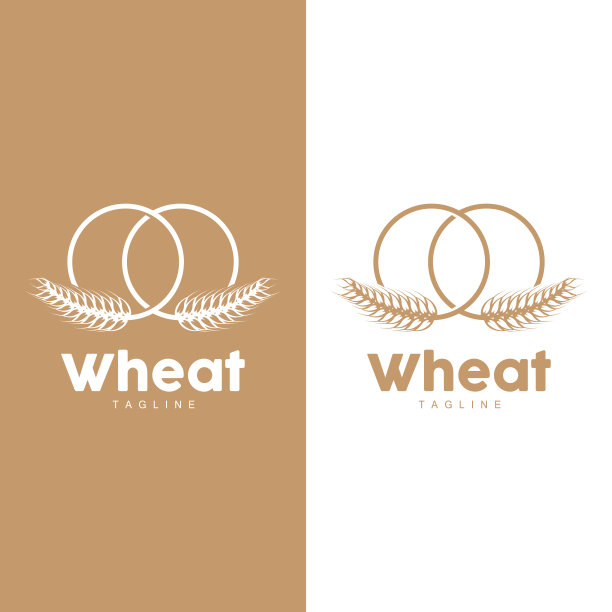 小麦标志谷物设计简单插图模板图片下载