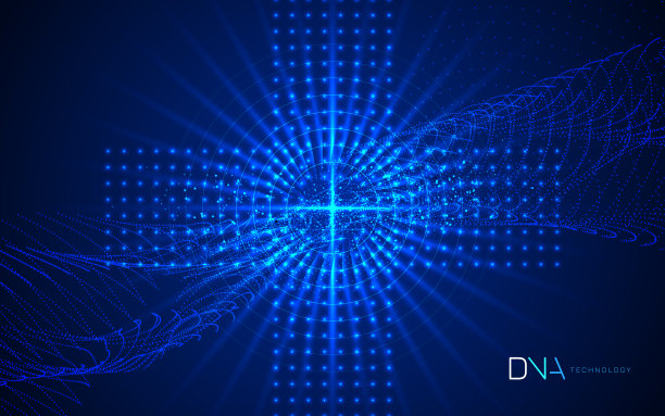 人类DNA抽象点矢量插图彩色点的云。图片下载