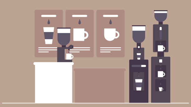 咖啡店里的咖啡机图片下载