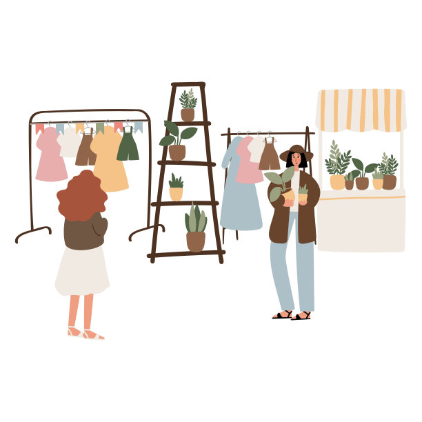 夏季市场插图，人们走在节日矢量剪贴画，博览会在公园剪贴画，户外聚会图像在平面风格，数字下载，老人，穆斯林，黑人，夫妇，家庭。图片下载