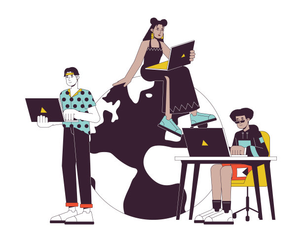 能够随时随地平线概念矢量点插图图片下载