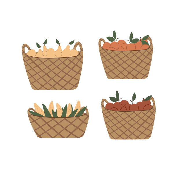 一套夏季市场插图，公平的设备矢量剪贴画，节日在公园剪贴艺术，平面风格的图像，旗帜，杂货，帐篷，衣服，衣架，花环，蔬菜，遮阳篷，亭，植物。图片下载