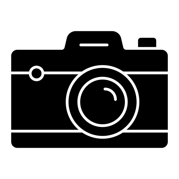 相机固体图标。专业摄影符号，白色背景上的象形文字风格。复古照片设备标志移动概念网页设计。矢量图形。图片下载