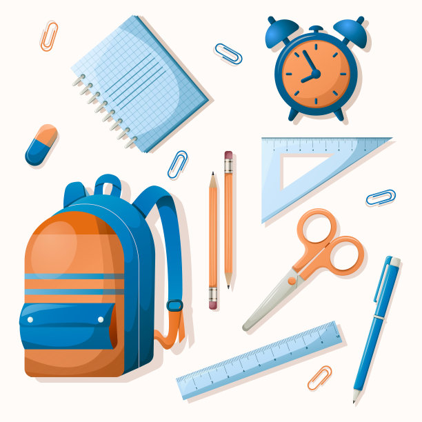 学校元素蓝色图片下载