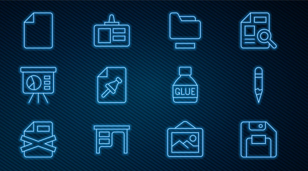 设置行软盘铅笔文件文件夹笔记图片下载