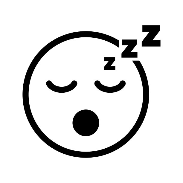 简笔画：睡觉人物面部图标，矢量素材图片下载