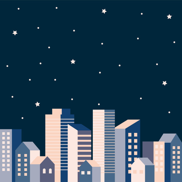 一个简单的建筑群插图图片下载