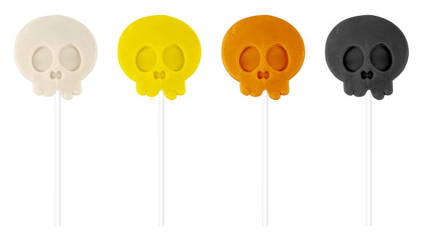 万圣节主题的骷髅糖孤立的白色背景。图片下载