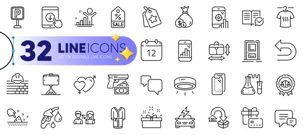 轮廓集撤消，入口和语音气泡线图标。用于web应用程序。矢量图片下载