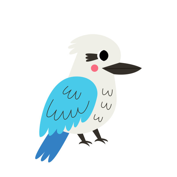 矢量图片可爱的卡通笑翠鸟鸟隔离在白色背景。图片下载