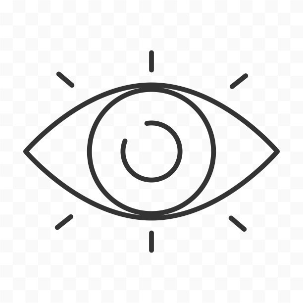 眼睛或视觉易于编辑的笔画轮廓图标孤立的平面矢量股票插图图片下载