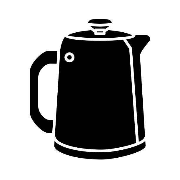 白色背景复古茶壶矢量图标图片下载