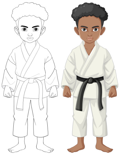 穿着柔道服的非洲男孩图片下载