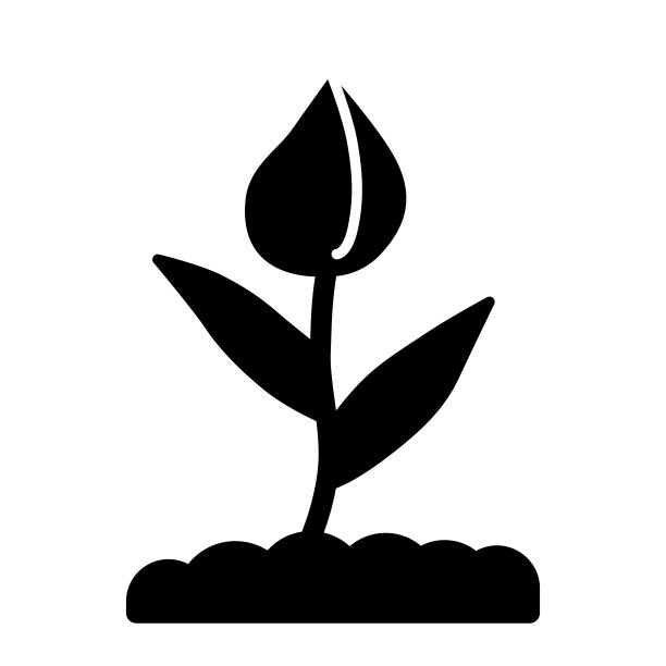 花蕾固体图标，花的概念，封闭的郁金香花蕾与叶子标志在白色背景上，春天花开花图标在字形风格的移动概念网页设计。矢量图形。图片下载