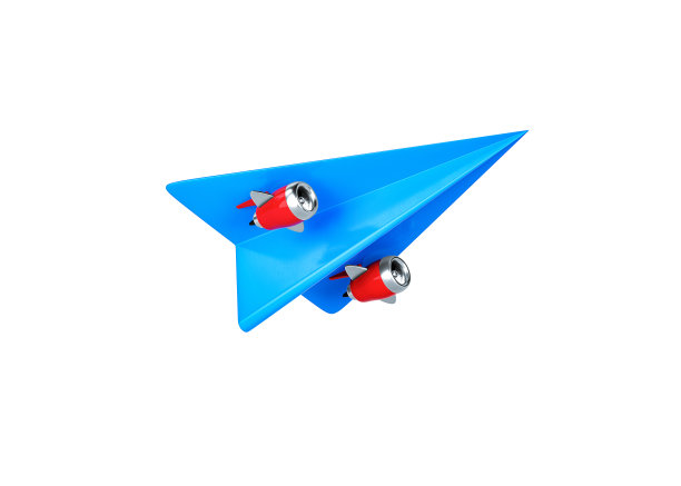 一架纸飞机，像火箭一样发射到创意空间，概念，平面风格。图片下载