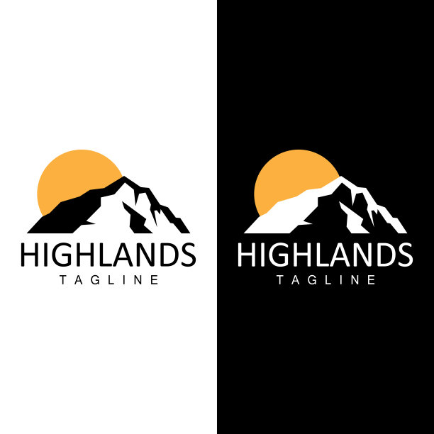 山标志简单的插图轮廓模板矢量设计图片下载