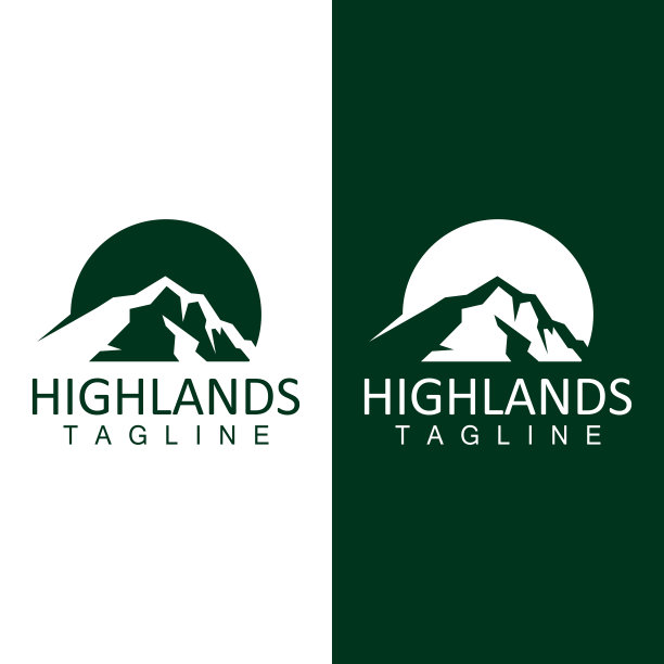 山标志简单的插图轮廓模板矢量设计图片下载