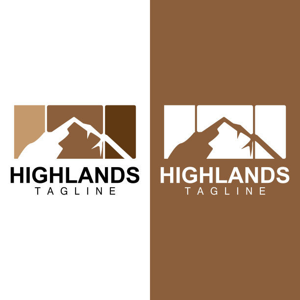 山标志简单的插图轮廓模板矢量设计图片下载