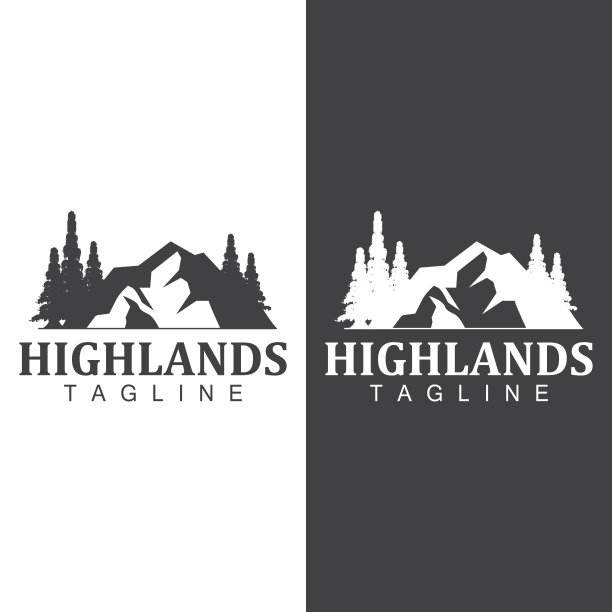 山标志简单的插图轮廓模板矢量设计图片下载