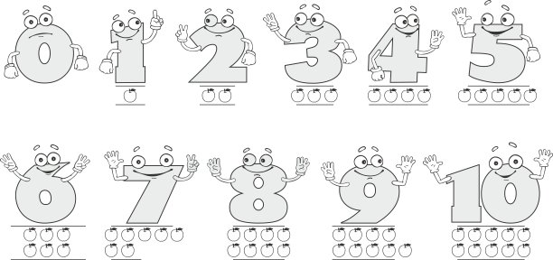 微笑的彩色数字2图片下载