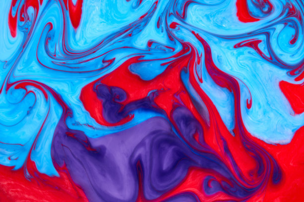 抽象的油漆颜色背景。系外行星宇宙海洋图案，油漆污渍。大理石花纹的效果。背景与抽象旋转油漆效果。液体丙烯图片与流动和飞溅。混合图片下载