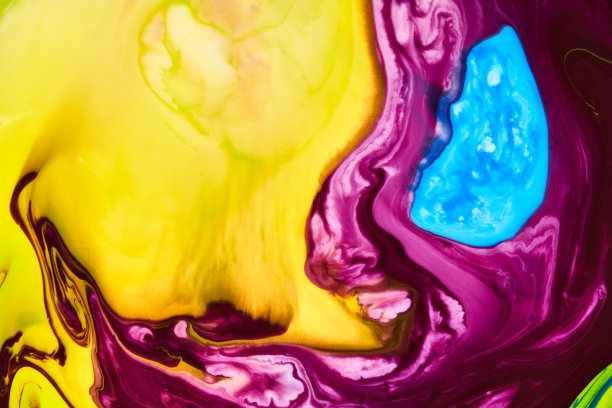 抽象的油漆颜色背景。系外行星宇宙海洋图案，油漆污渍。大理石花纹的效果。背景与抽象旋转油漆效果。液体丙烯图片与流动和飞溅。混合图片下载