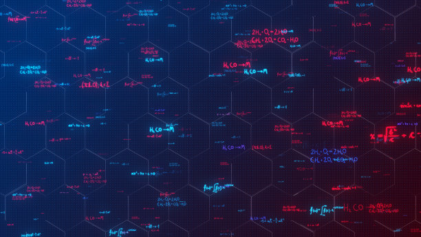 黑板上的数学和科学公式。三维演示图片下载