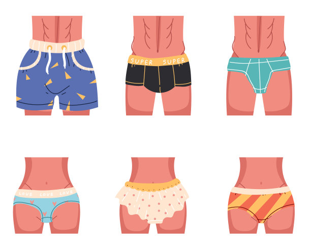 女人内裤男人内裤游泳裤隔离套。矢量图形设计插图图片下载