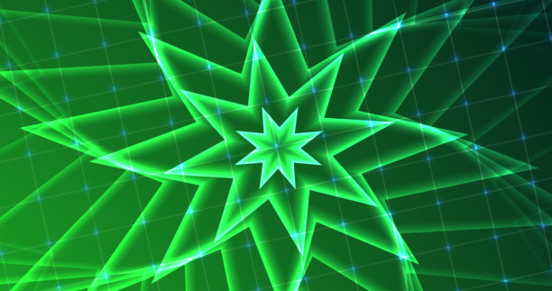 迷人的创意无限产生花星爆多边形。新潮时尚的无限几何花形成万花筒星星图案动画。图片下载