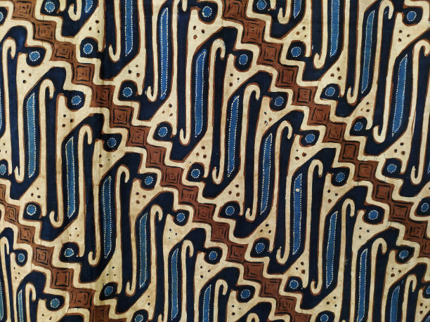 斜条纹蜡染图案，颜色组合，黑色，棕色和蓝色图片下载